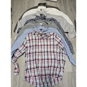 Men’s Lot of 7 Shirts of Different Brands L-XL Button Up Long Sleeve Shirts